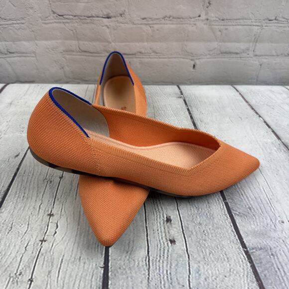 Rothy's The Point Peach Knit Slip On Pointy Toe‎ Women's Slip On Flats Size 9.5 - Picture 1 of 9